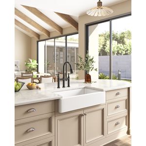 Lavello cucina in ceramica bianca da 30 \ "L X 19 \" W fattoria/grembiule anteriore - Product Image 2