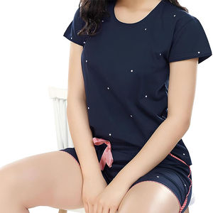 Conjunto de 2 Piezas de Camiseta y Pantalones Cortos para Mujer, a la Moda, 100% Algodón, Conjuntos de Dos Piezas para Mujer para Uso Casual, Precio Económico - Product Image 5