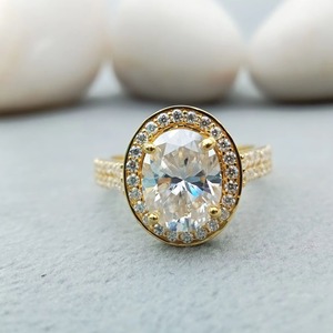 Anillo de compromiso y aniversario unisex certificado para hombre, 2 quilates, solitario fino, moissanita VVS de corte brillante cultivada en laboratorio, de lujo - Product Image 2