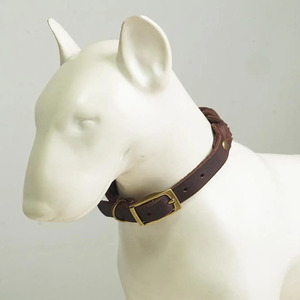 Durable <b>braided</b> pet collar offering secure fit and premium comfort for active Leather <b>Braided</b> Dogs pet Collars for sale - Product Image 6