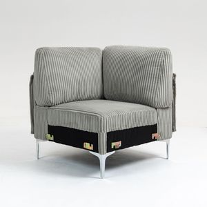 Divano Componibile Grigio con Modulo Angolare e Modulo Centrale per Soggiorno - Product Image 1