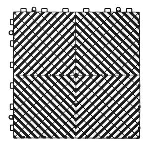 Pavimentazione Modulare 3,66m x 3,66m, 40 Pezzi, Tappetini Antiscivolo Neri in PP con Drenaggio, Pavimento in Plastica Componibile 12 Piedi - Product Image 2