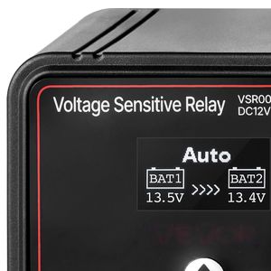 Kit Isolatore Doppia Batteria per Camper 12V 140 Amp, Relè Sensibile alla Tensione VSR Manuale/Automatico con Voltmetro e Schermo LCD Smart Batt - Product Image 6