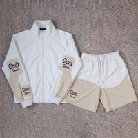 Ensemble veste et pantalon coupe-vent de haute qualité pour hommes, idéal pour la course à pied, l'entraînement sportif et les activités de plein air, léger et personnalisable.