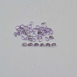 4mm 6mm Natural Pink Amethyst Faceted Pear Cut Loose Semi Precious Gemstone AAA Grade Handmade India Third Party Certified - Product Image 4