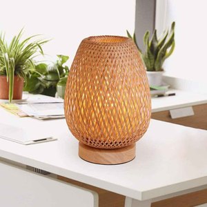 Lampes de table en bambou, meilleur prix, abat-jour tissé, éclairage d'ambiance avec support, lampe de bureau. - Product Image 1