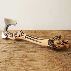 Hache à sculpter en acier forgée à la main, outil de sculpture sur bois avec manche en frêne - Product Image 2