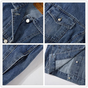 Chaqueta vaquera vintage para mujer, de corte holgado, con estampado lavado, para otoño, con bordado, impermeable y personalizable - Product Image 2