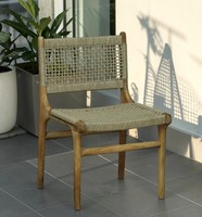 Chaise de salle à manger moderne en bois avec assise et dossier en corde de jute, design scandinave, pliable, mobilier pour la maison