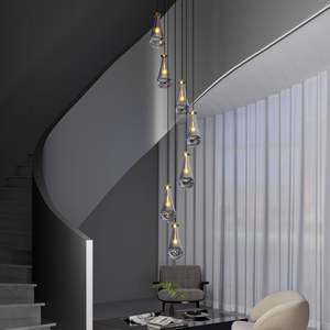 7-Light Adjustable Dining Room Pendant <b>Chandelier</b> Large Foyer <b>Chandelier</b> and Stairwell Lights <b>for</b> Living Room <b>Bedroom</b> Entryway - Product Image 3