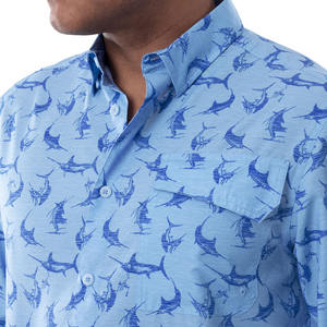 Chemise de pêche d'été légère personnalisée à manches longues, protection solaire UPF 50+, coupe-vent, séchage rapide, design tactique à boutons sur le devant - Product Image 6