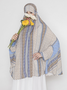 Pañuelo largo de algodón reversible para mujer, modelo Shayla con estampado geométrico, para uso diario en todas las estaciones, hiyab, pañuelo para la cabeza. - Product Image 5