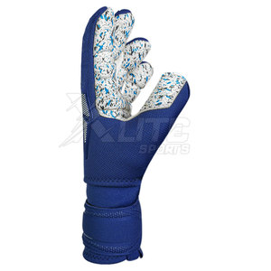 Gants de gardien de but en cuir à doigts entiers, avec grip en latex, design respirant, fermeture auto-agrippante réglable, unisexe, pour l'entraînement - Product Image 2