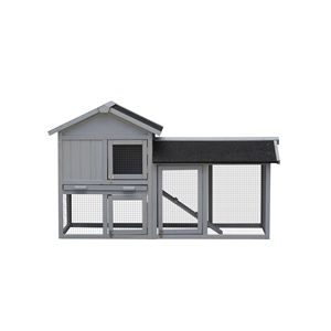 Conigliera da Esterno in Legno con Rampa e Vassoio Rimovibile, Gabbia per Conigli e Arredamento per Animali Domestici - Product Image 2