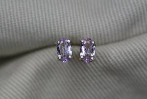 Certified Pink Tanzanite Earrings Sterling <b>Silver</b> <b>Studs</b> Natural Rare Zoisite Gemstone Jewelry Gift For Her - Product Image 6