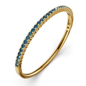 Brazalete Abrible de Oro Rosa de 14 Quilates con Diamante Azul Real de Laboratorio (1 Ct.) Tw. Pulsera de tenis sólida de alta calidad al por mayor GRA - Product Image 6