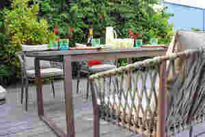 Conjunto de Comedor de Jardín de 6 Plazas con Asientos de Cuerda y Estructura de Aluminio - Product Image 5