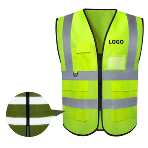 Gilet de sécurité réfléchissant en polyester, classe 2, imperméable, avec LED clignotante, fluorescent, haute visibilité, personnalisable - Product Image 4