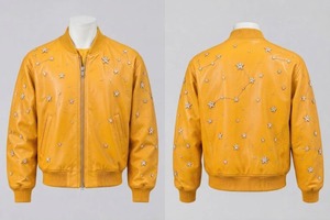 เสื้อแจ็คเก็ตหนังทรงบอมเบอร์สีเขียวมิ้นท์สำหรับผู้หญิง ยี่ห้อ Hamilo ประดับคริสตัลรูปดาวและกลุ่มดาว ซิปหน้าบุด้วยโพลีเอสเตอร์สำหรับฤดูหนาว - Product Image 6