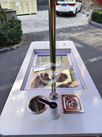 Chariot mobile de vente de crème glacée avec congélateur de présentation, chariots de distribution de crème glacée