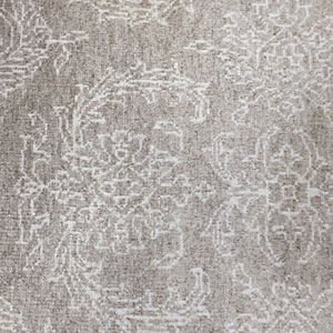 Tapis d'intérieur personnalisé en laine écologique, antidérapant, tufté à la main, ton sur ton taupe ivoire, motif floral, pour hôtel, villa, salon - Product Image 3