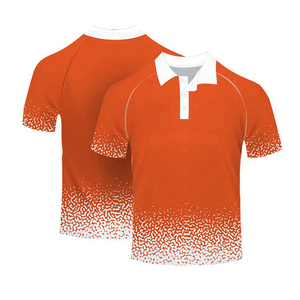 Chemise décontractée pour homme en coton 100% orange uni à manches courtes, anti-plis, séchage rapide, tricotée, imprimée numériquement - Product Image 1