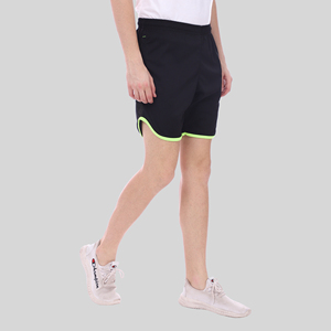 Shorts de sport pour homme noirs à séchage rapide, taille mi-haute élastique, avec poche latérale - Product Image 4