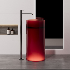 Lavabi da Bagno Moderni in Resina Cristallina Trasparente, <span class=keywords><strong>Vasca</strong></span> da Bagno in Pietra Resina con Design a <span class=keywords><strong>Vasca</strong></span> Rotonda per Hotel - Product Image 3