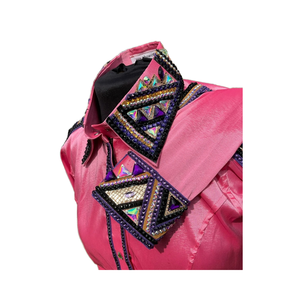 Tela de tafetán elástica hecha a mano Cowgirl Western Show Shirt para ropa ecuestre y equitación - Product Image 5