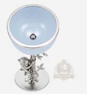Quemador de Mesa de Lujo Monkey Burner, Quemador Plateado, Quemador Decorativo de Metal, Quemador con Tazón Azul, Decoración para Mesa de Boda, Hotel - Product Image 5