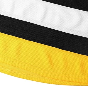 Men's Black and Yellow Ice Hockey Jersey with V-Neck and White Trim - Premium Blank Sportswear for Team Customization - Product Image 5
