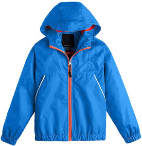 Chaqueta Cortavientos con Capucha, Diseño Color Block Gris y Naranja, Cierre de Cremallera, Unisex, Informal, para Otoño - Product Image 5