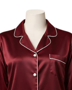 Conjunto de Pijama de Satén Amarillo Personalizado para Mujer, Manga Larga, con Botones, Estilo Seda, Ropa de Dormir de Dos Piezas, Conjunto Cómodo para Estar en Casa - Product Image 3