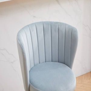 Set of 2 Counter Height <b>Bar</b> <b>Stools</b> 360 Degrees Swivel with Upholstered <b>Backs</b> 26\" H Seat Height Velv Metal Legs - Product Image 5