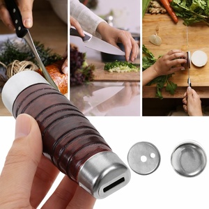 Couteau à lame fixe DIY haut de gamme, manche en bois, lame en acier au carbone, ambidextre, finition polie, compatible lave-vaisselle, vente en gros de couteaux - Product Image 5