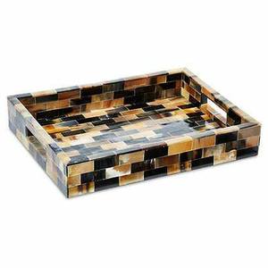Bandeja de Servicio y Almacenamiento con Incrustaciones de Hueso Personalizada, Rectangular, Decorativa, Moderna, para Otomana, Plato para Desayuno, Decoración del Hogar, Regalo - Product Image 5