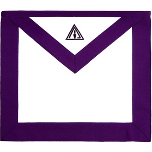 Member Council Apron White <b>Purple</b> Grosgrain Masonic Regalia Ceremonial Lodge Apron Premium Freemason Regalia Embroidered Design - Product Image 1