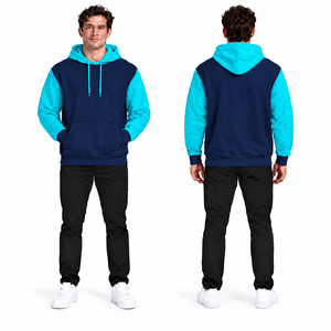 <b>Men's</b> Custom Color Hooded <b>Sweatshirt</b> Regular Fit Fleece Casual Pocket Design Winter Wear <b>Pink</b> Blue Knitted Polyester/Cotton - Product Image 6