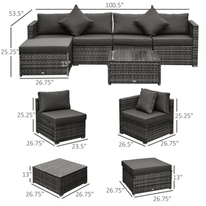 Set di Mobili da Esterno per Giardino, Bistrot, Cortile, Portico, Sala da Pranzo, Comodo Divano da Giardino - Product Image 3