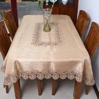 Nappe de mariage en satin jacquard avec bordure en dentelle florale, taille et design personnalisables, imperméable, anti-taches, jetable, pour la table