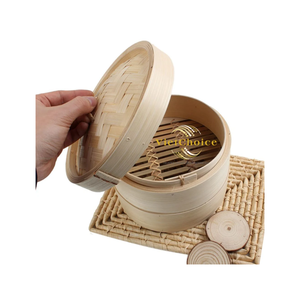 Vaporeras de Bambú Ecológicas de Primera Calidad con Logotipo Personalizado, Vaporeras de Alimentos Naturales al por Mayor, Olla de 3 Capas de Acero Inoxidable Reutilizable y Duradera - Product Image 4