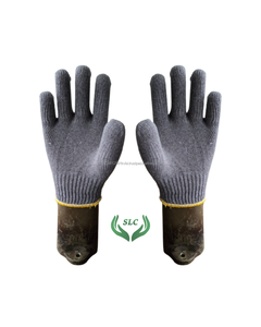Gants de travail de sécurité en coton noir de calibre 7/10, antidérapants, antistatiques, durables, flexibles, respirants, tricotés à la chaîne, directement de l'usine - Product Image 4
