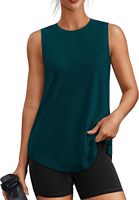 Elegante Camiseta Deportiva para Mujer, Verde, Sin Mangas, Cuello Redondo, con Botones de Encaje, Ecológica, Transpirable, de Punto, de Secado Rápido, Estilo Deportivo, ODM