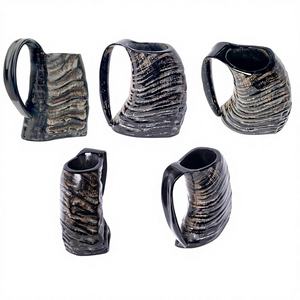 Tasses en corne de buffle en vente en promotion spéciale, décoration de cuisine, tasse à bière en corne véritable pour mariage, Noël, toast, verre à vin - Product Image 1