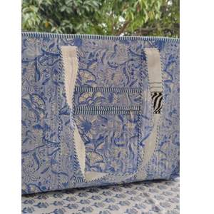 Sacs fourre-tout écologiques en coton Jaipur vintage bohème faits à la main de qualité supérieure avec fermeture éclair et poches pour le shopping et l'usage quotidien - Product Image 2