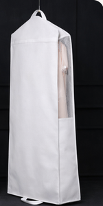 Sac à vêtements en tissu de coton mousseline de haute qualité, sur mesure, avec logo personnalisé, grand format, pour robe de mariée, avec fermeture éclair. - Product Image 3