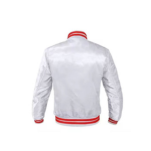 High Demand Winter Streetwear Canvas Varsity Jacket with Zipper and <b>Stand</b> Collar - Product Image 2