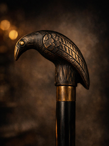 Wooden <b>Walking</b> <b>Cane</b> with Carved Bird Head Handle Decorative Wood <b>Walking</b> Stick <b>for</b> <b>Men</b> and Women Vintage Style <b>Cane</b> - Product Image 3