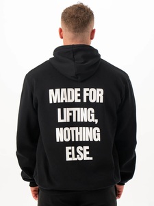 Hoodies noirs en gros, en molleton de coton vierge, personnalisables avec logo brodé, gaufré ou imprimé, unisexe, à épaules tombantes et coupe oversize - Product Image 4
