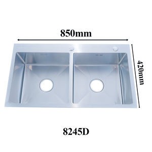 Évier de cuisine contemporain fait à la main en acier inoxydable avec conception de bord de cascade pour les rénovations de cuisine moderne - Product Image 2